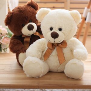 white and brown teddy bears